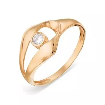 Кольцо с фианитом Линии Любви