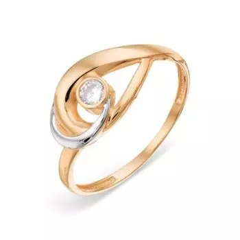 Кольцо с фианитом Линии Любви