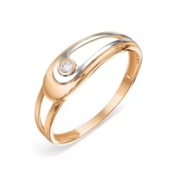 Кольцо с фианитом Линии Любви