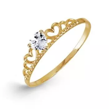 Кольцо с фианитом Линии Любви