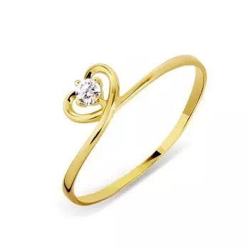 Кольцо с фианитом Линии Любви