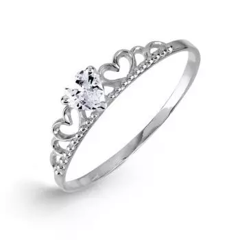 Кольцо с фианитом Линии Любви