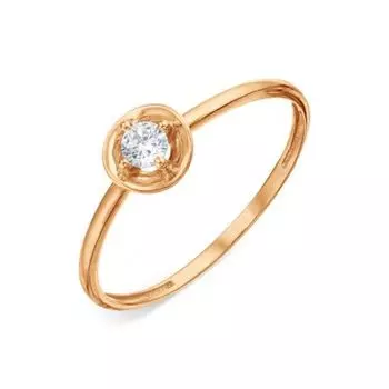 Кольцо с фианитом Линии Любви