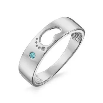 Кольцо с фианитом Линии Любви