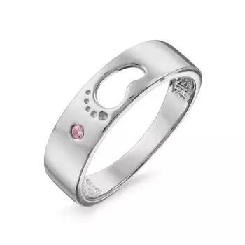 Кольцо с фианитом Линии Любви