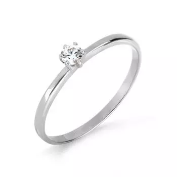 Кольцо с фианитом Линии Любви