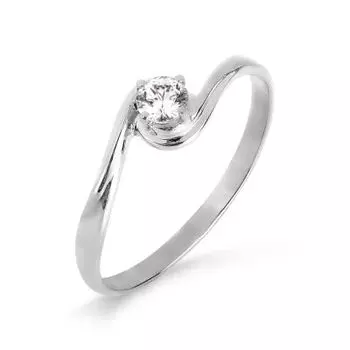 Кольцо с фианитом Линии Любви