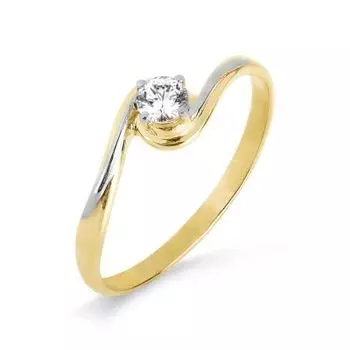 Кольцо с фианитом Линии Любви