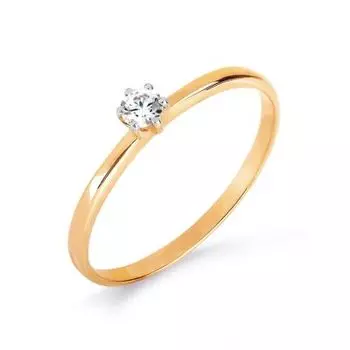 Кольцо с фианитом Линии Любви