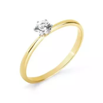 Кольцо с фианитом Линии Любви