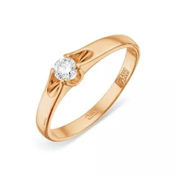 Кольцо с фианитом Линии Любви