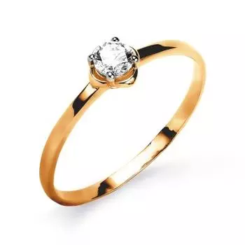 Кольцо с фианитом Линии Любви