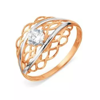 Кольцо с фианитом Линии Любви