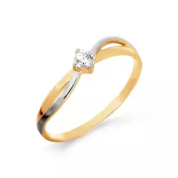 Кольцо с фианитом Линии Любви