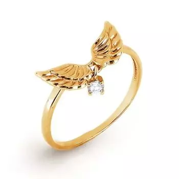 Кольцо с фианитом Линии Любви