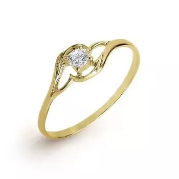 Кольцо с фианитом Линии Любви