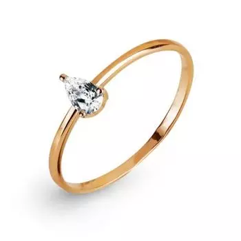 Кольцо с фианитом Линии Любви