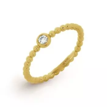 Кольцо с фианитом Линии Любви