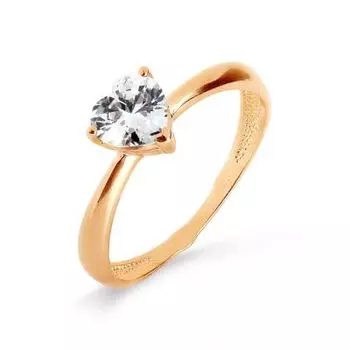 Кольцо с фианитом Линии Любви