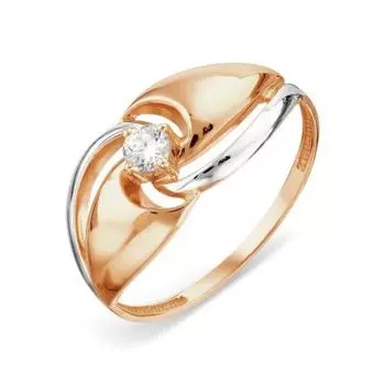 Кольцо с фианитом Линии Любви