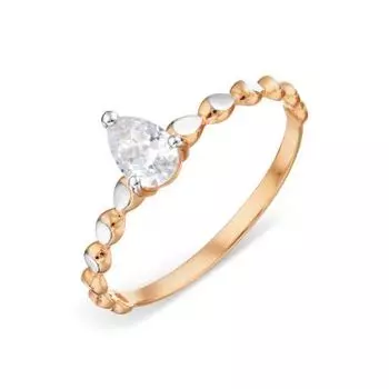 Кольцо с фианитом Линии Любви