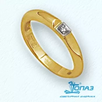 Кольцо с фианитом Линии Любви