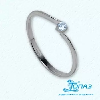 Кольцо с фианитом Линии Любви
