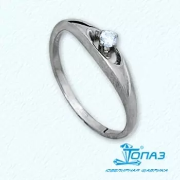 Кольцо с фианитом Линии Любви