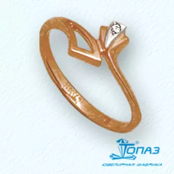 Кольцо с фианитом Линии Любви