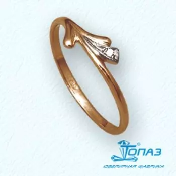 Кольцо с фианитом Линии Любви