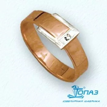 Кольцо с фианитом Линии Любви