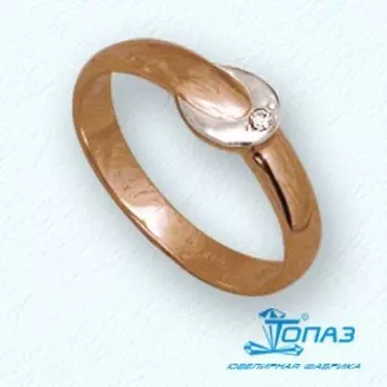 Кольцо с фианитом Линии Любви