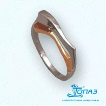 Кольцо с фианитом Линии Любви