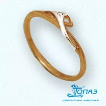 Кольцо с фианитом Линии Любви