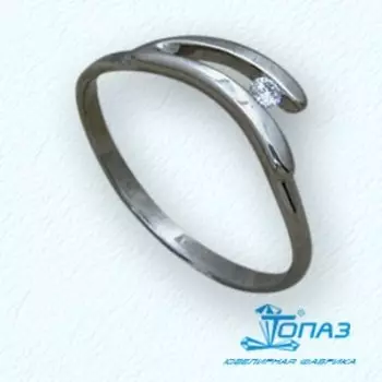 Кольцо с фианитом Линии Любви