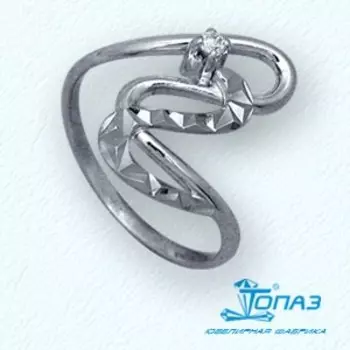 Кольцо с фианитом Линии Любви