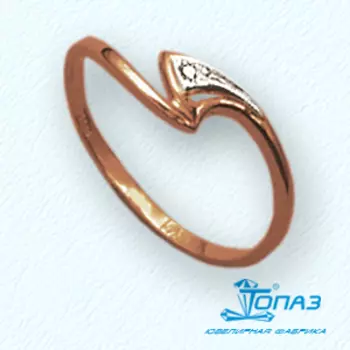 Кольцо с фианитом Линии Любви