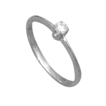 Кольцо с фианитом Линии Любви