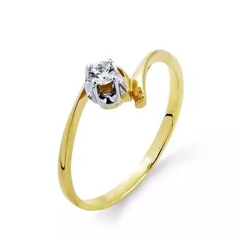 Кольцо с фианитом Линии Любви