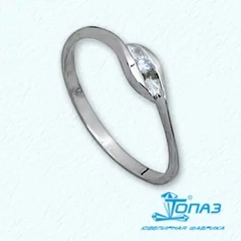 Кольцо с фианитом Линии Любви