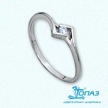 Кольцо с фианитом Линии Любви