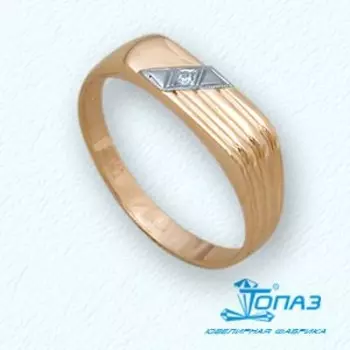 Кольцо с фианитом Линии Любви