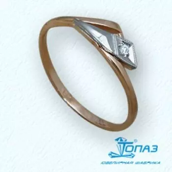 Кольцо с фианитом Линии Любви