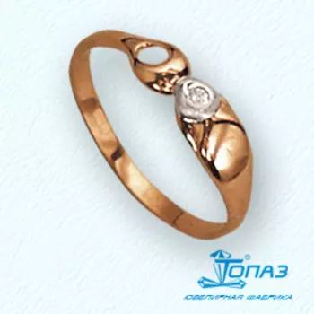 Кольцо с фианитом Линии Любви