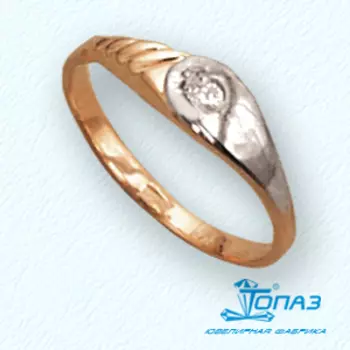 Кольцо с фианитом Линии Любви