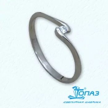 Кольцо с фианитом Линии Любви