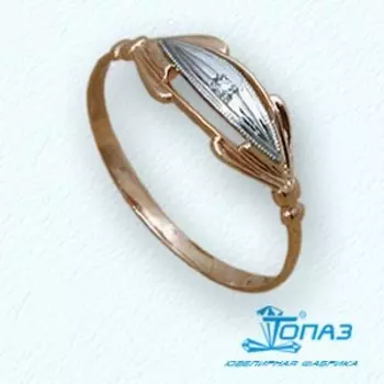 Кольцо с фианитом Линии Любви