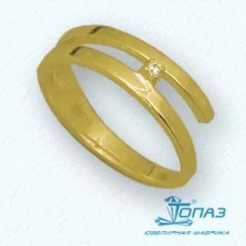 Кольцо с фианитом Линии Любви