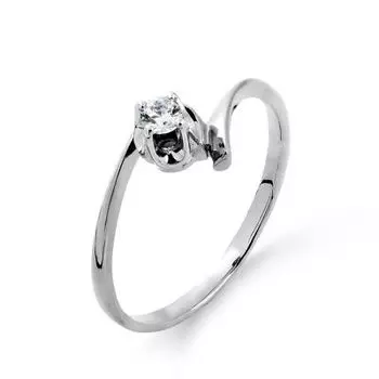 Кольцо с фианитом Линии Любви