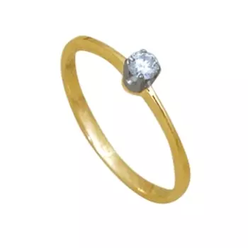 Кольцо с фианитом Линии Любви